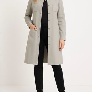 Gray Button-Up Long Jacket